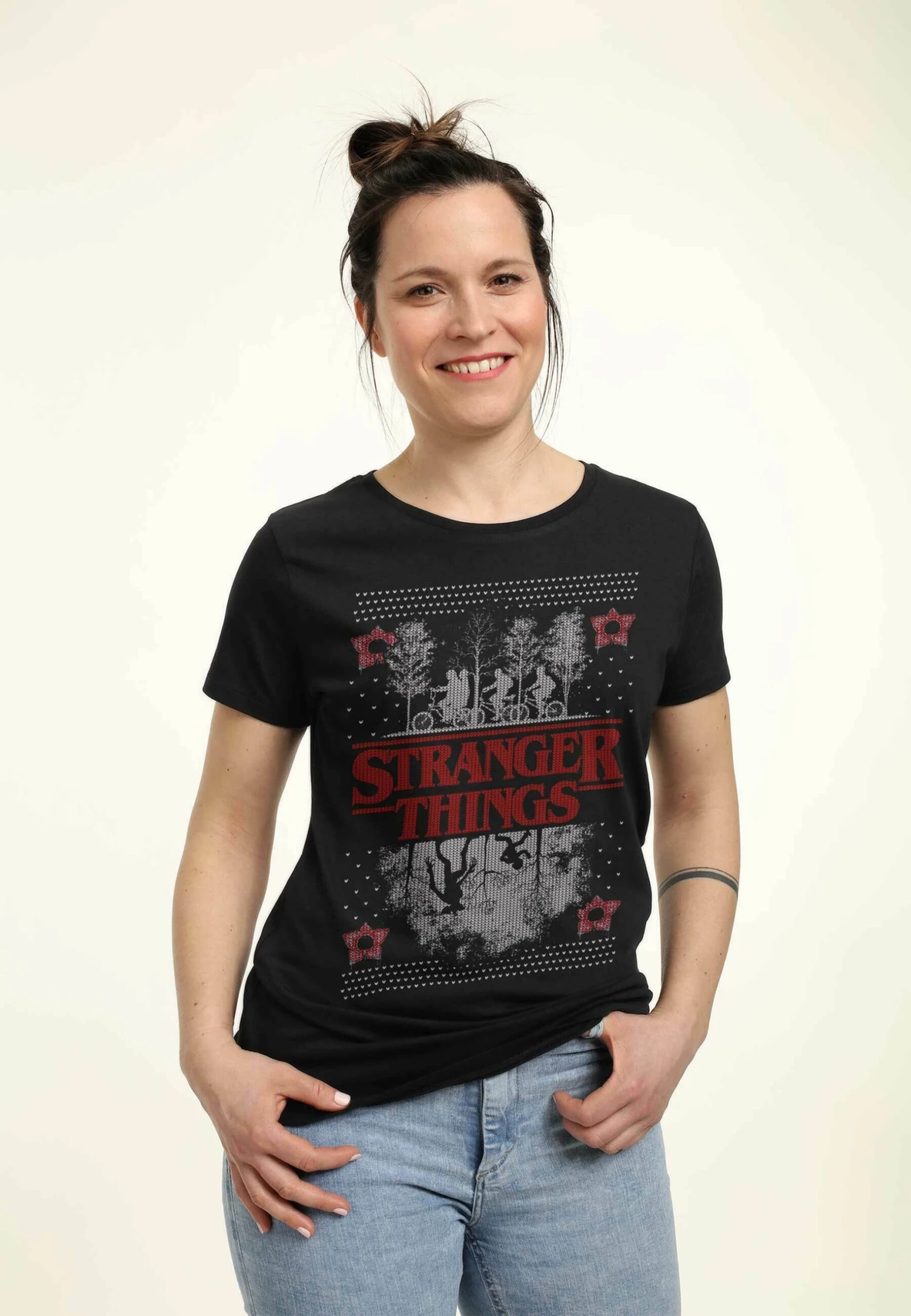 Henry Tiger Stranger Things Upsidedown Ugly- T-Shirt Print - Black - Afbeelding 3