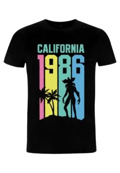 Henry Tiger Stranger Things Cali Demo - T-Shirt Print - Black