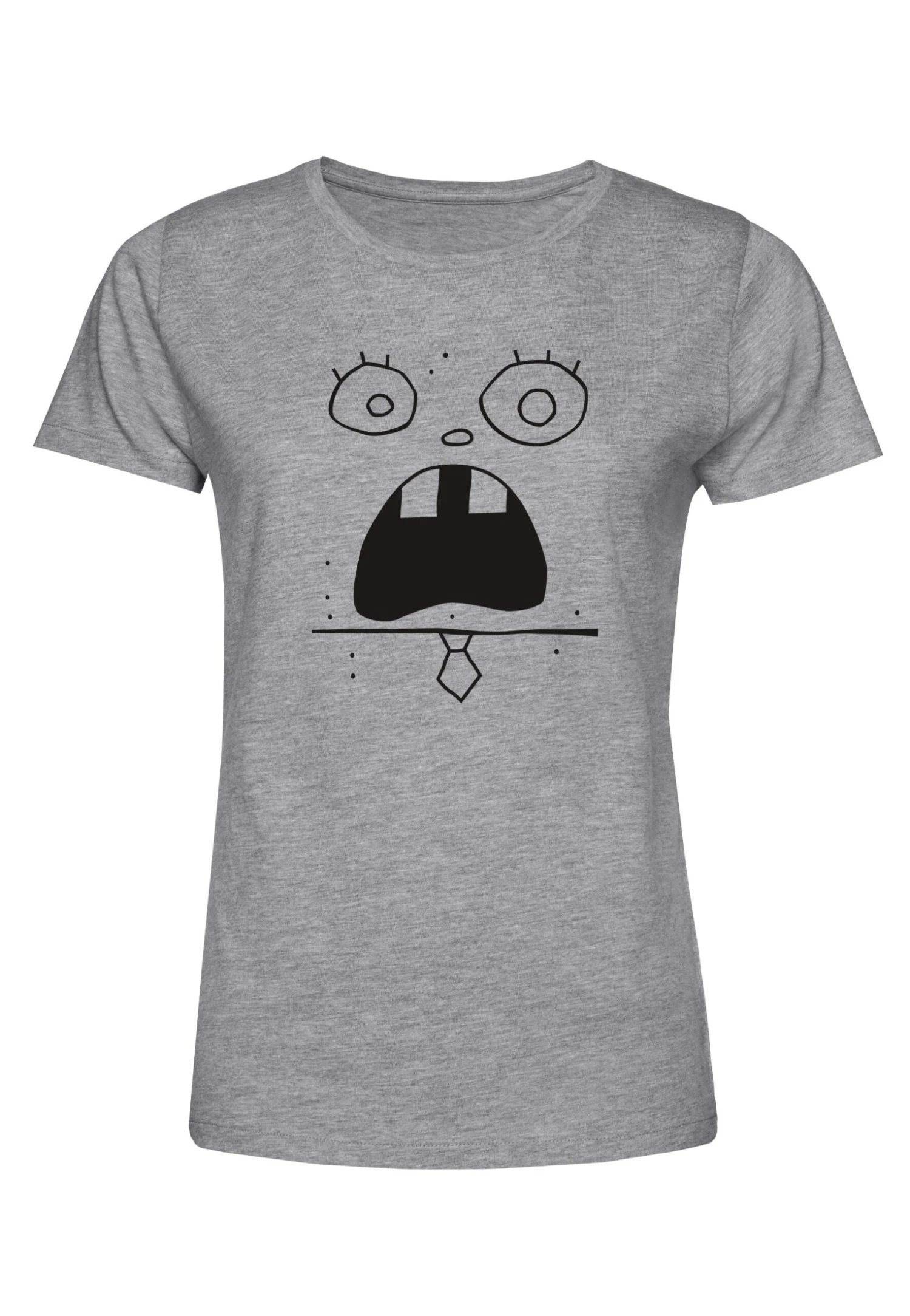 Henry Tiger Spongebob Squarepants Doodlebob Face Tee - T-Shirt Print - Heather Grey - Afbeelding 5
