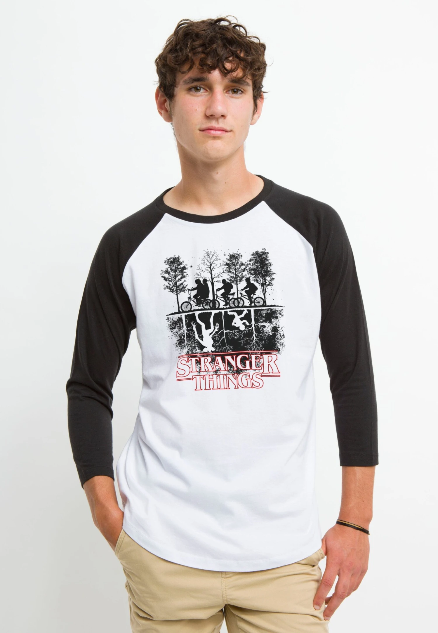Henry Tiger Stranger Things Upside Down - Longsleeve - White Black - Afbeelding 3
