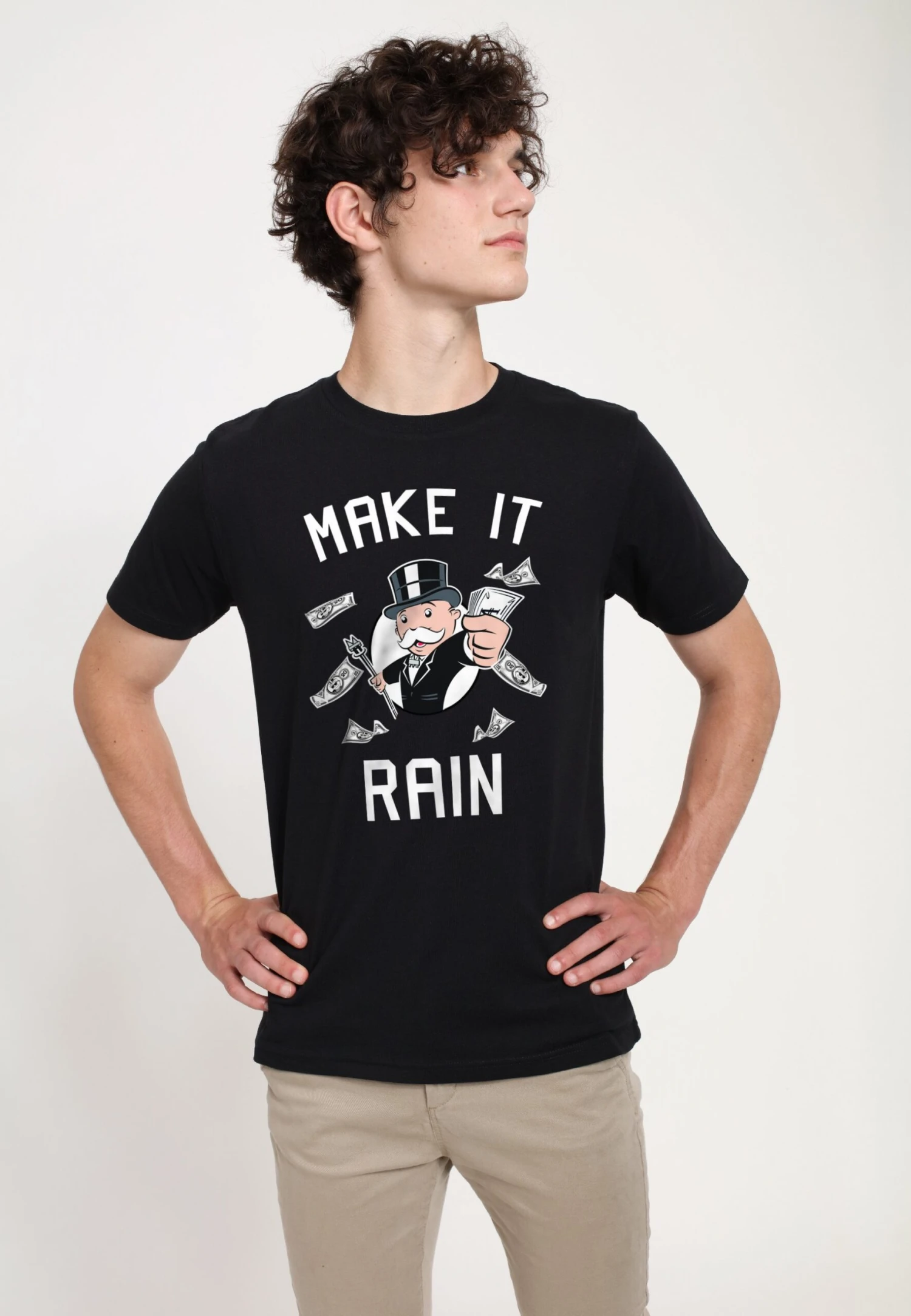 Henry Tiger Monopoly Rain - T-Shirt Print - Black - Afbeelding 3