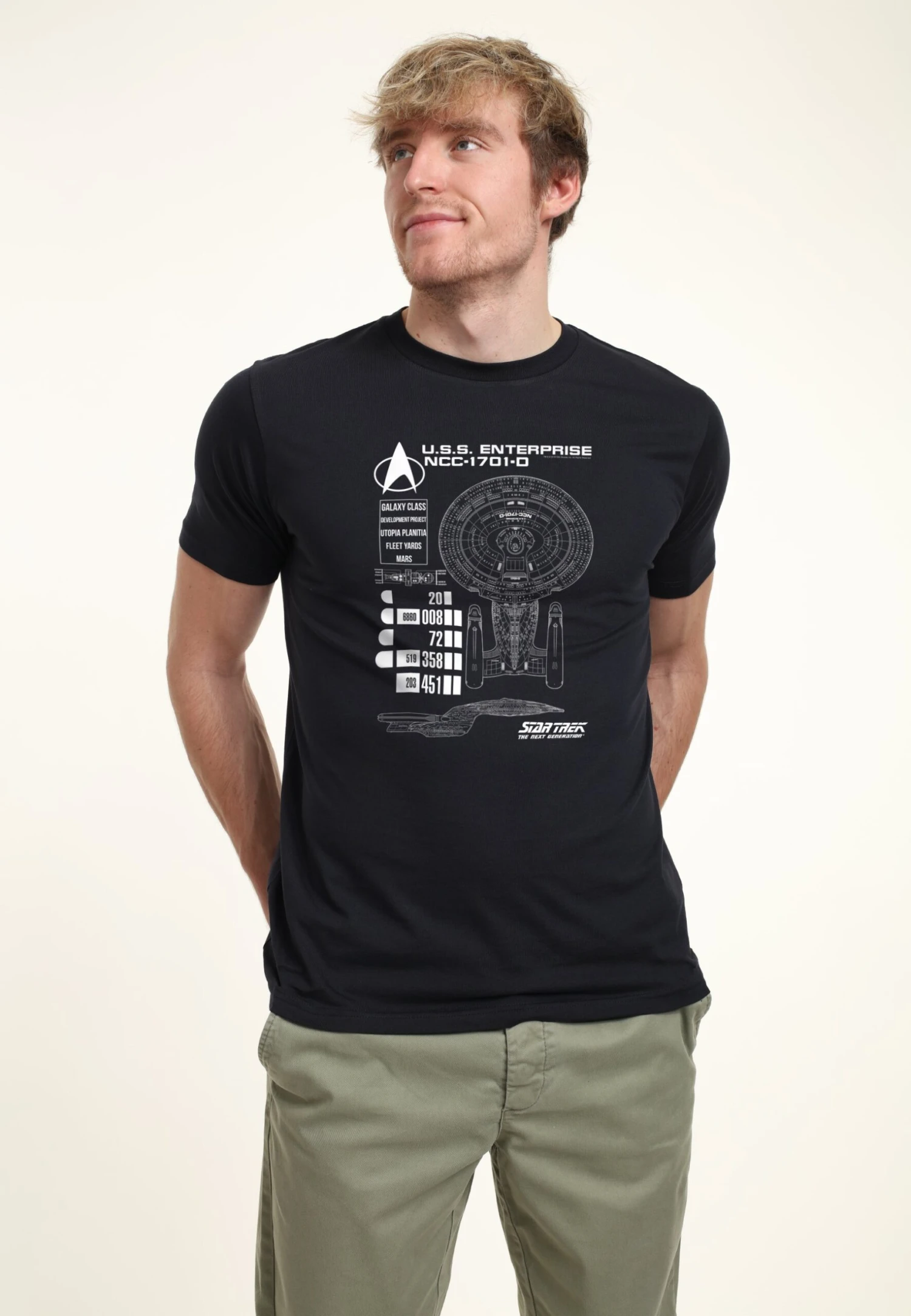 Henry Tiger Star Trek Ship Schematics - T-Shirt Print - Navy Blue - Afbeelding 4
