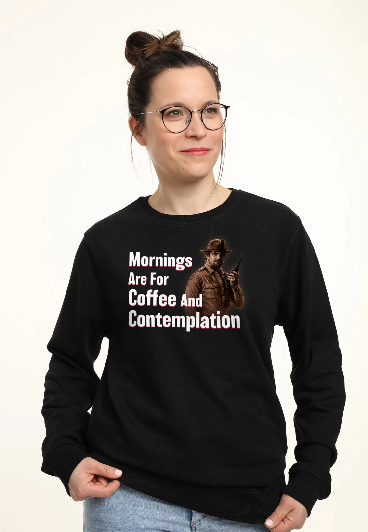 Henry Tiger Stranger Things Coffee And Contemplation - Sweater - Black - Afbeelding 3