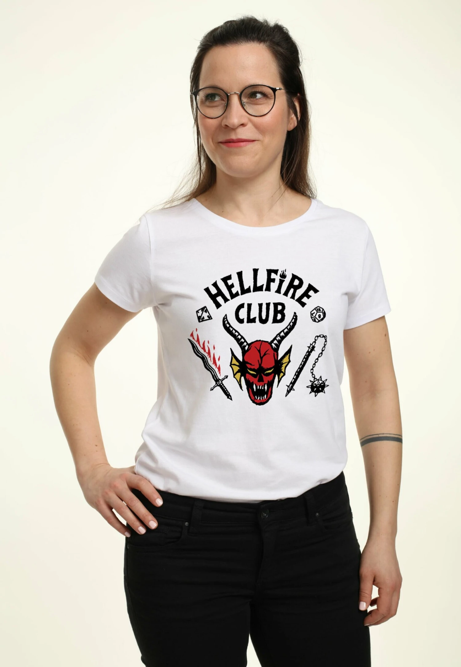 Henry Tiger Stranger Things Hellfire Club - T-Shirt Print - White - Afbeelding 3