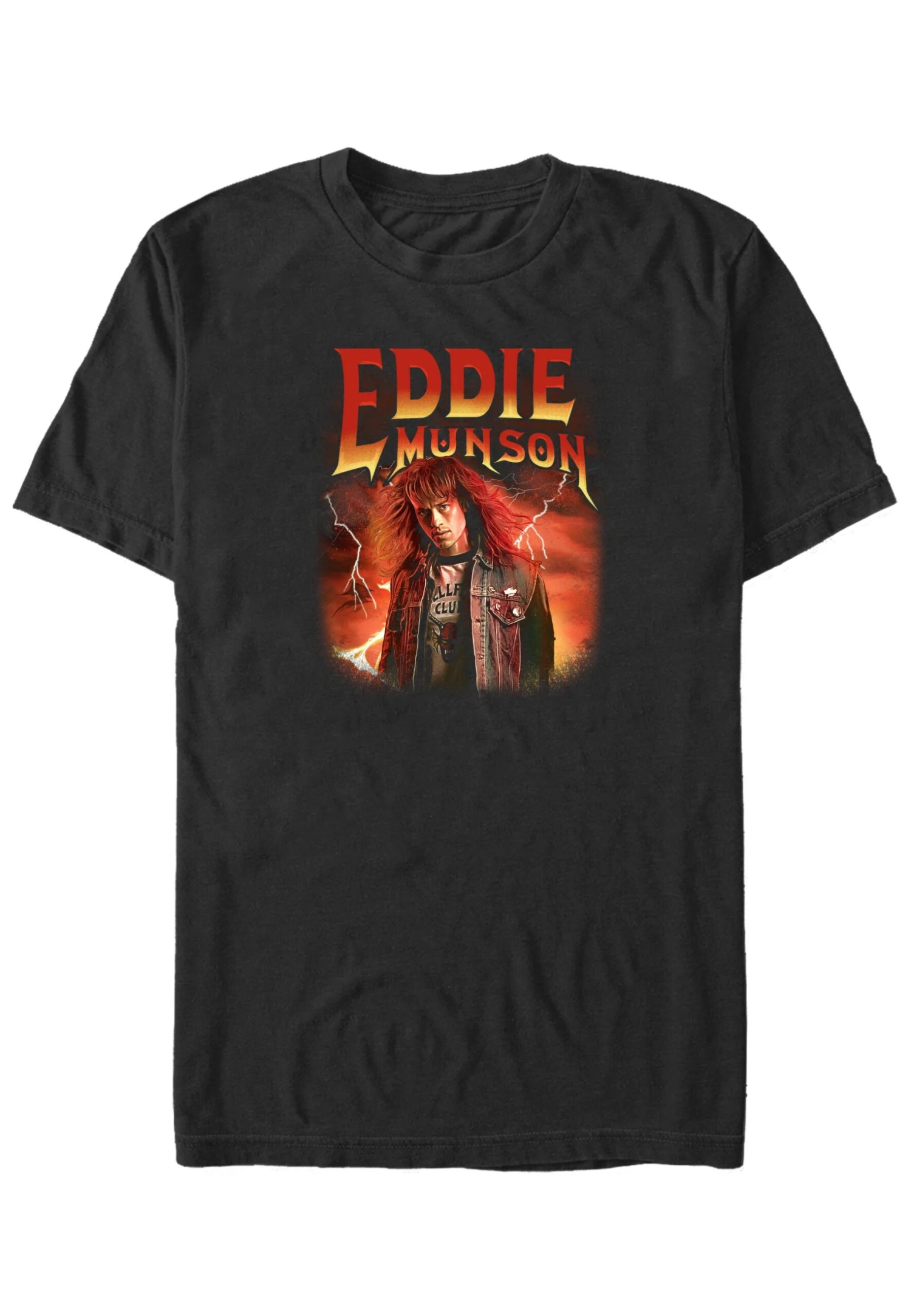 Henry Tiger Stranger Things Metal Eddie Tee - T-Shirt Print - Black
