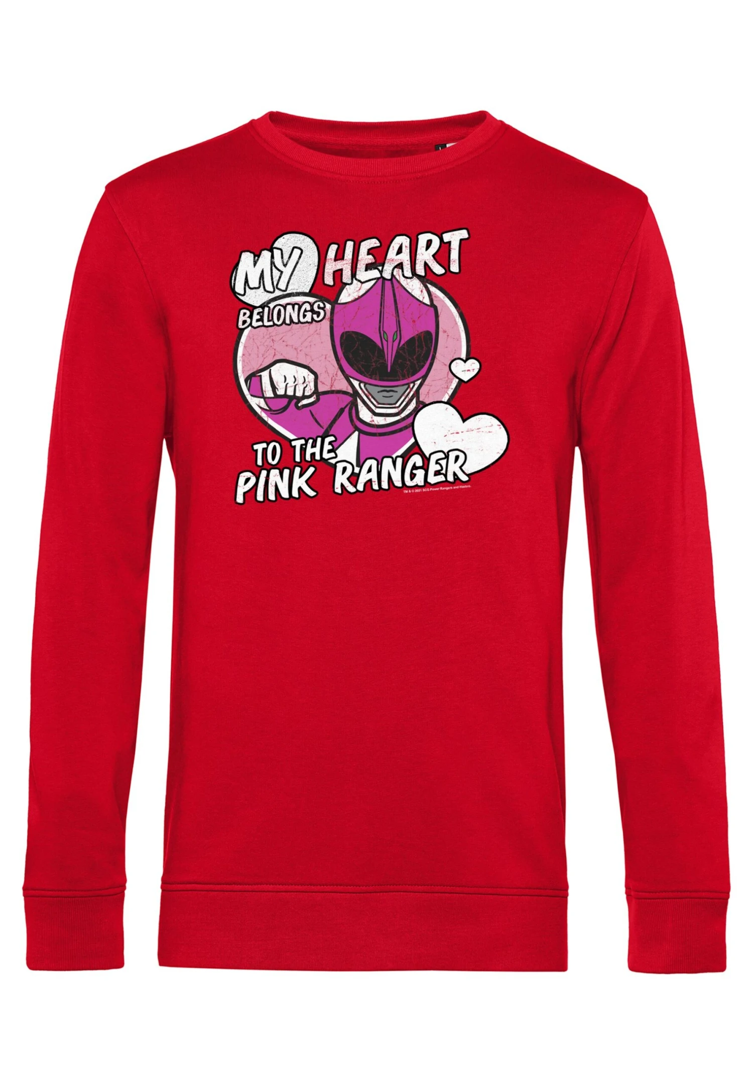 Henry Tiger Power Rangers Heart Belongs To Pink Ranger - Sweater - Red