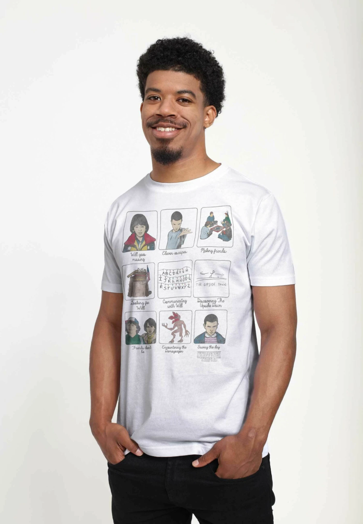 Henry Tiger Stranger Things Stranger Things Story Unisex - T-Shirt Print - White - Afbeelding 3