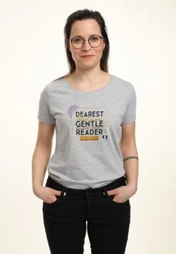 Henry Tiger Bridgerton Dearest Gentle Reader - T-Shirt Print - Heather Grey