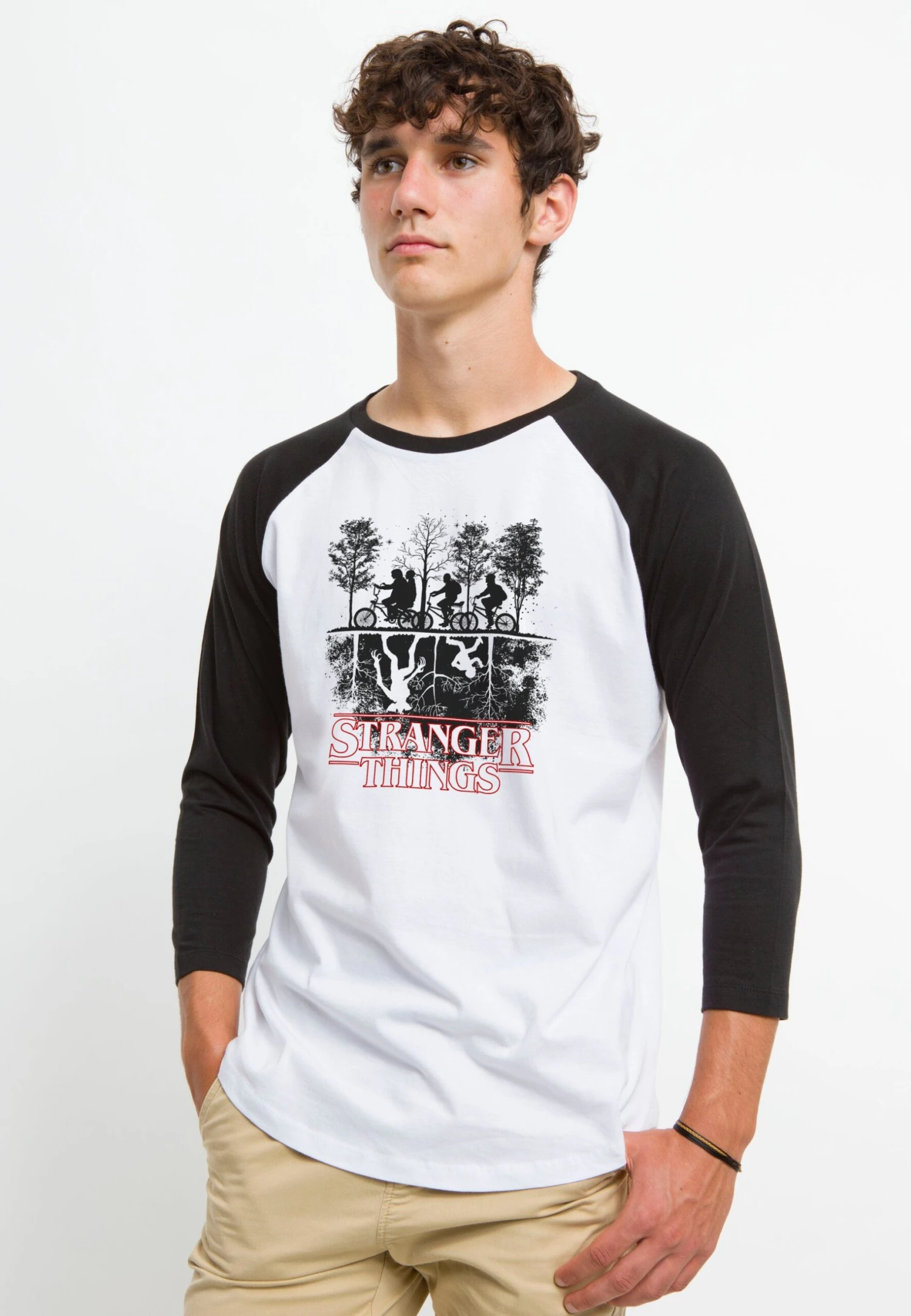Henry Tiger Stranger Things Upside Down - Longsleeve - White Black - Afbeelding 4