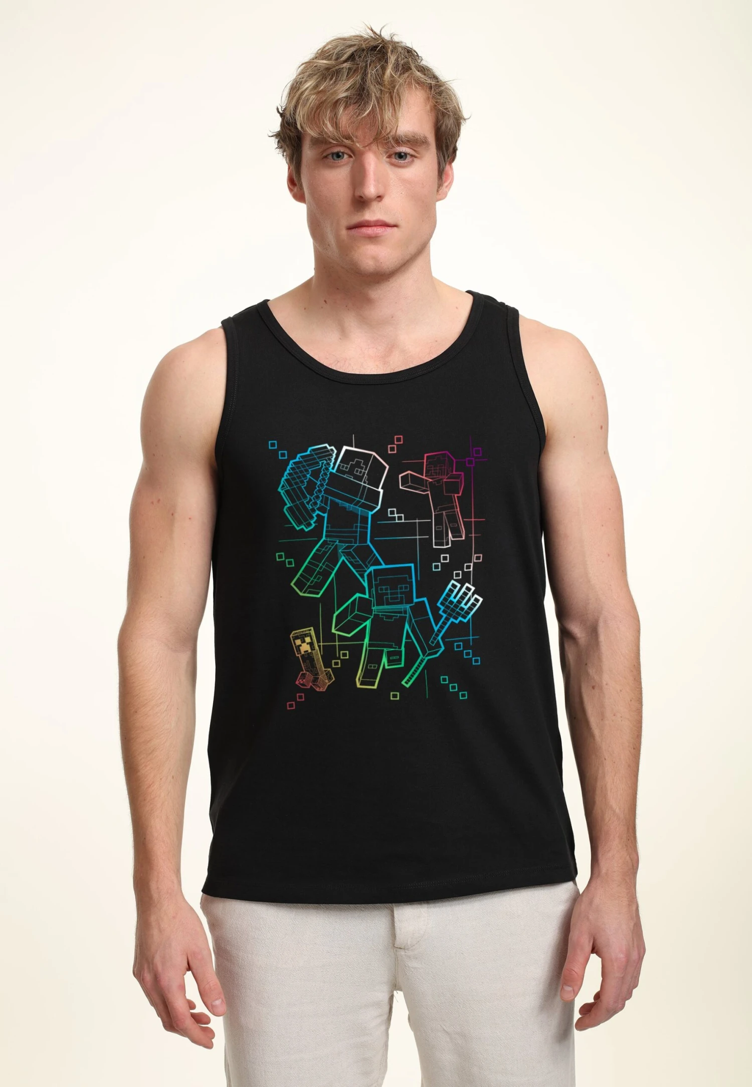 Henry Tiger Minecraft Gradient Lines Tank - Top - Black
