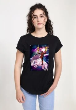 Henry Tiger Deadpool Taco Unicorn - T-Shirt Print - Black