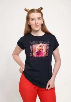 Henry Tiger Muppets Miss Piggy Moi Fab - T-Shirt Print - Navy Blue