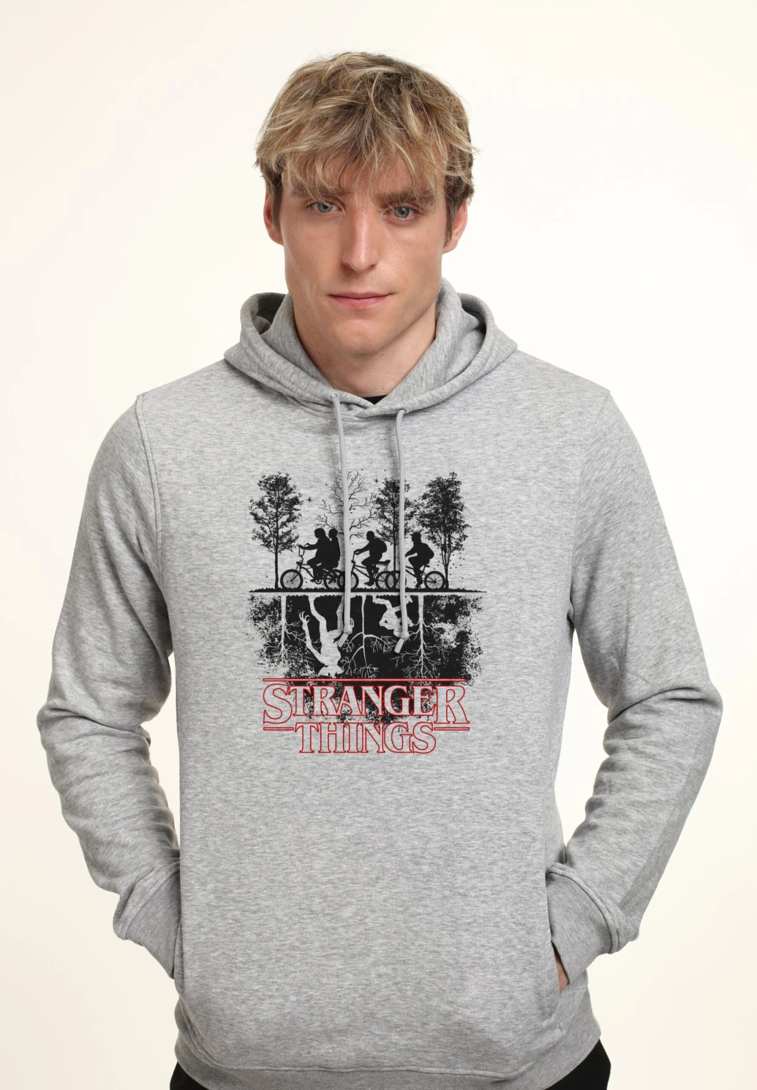 Henry Tiger Stranger Things Upside Down - Hoodie - Heather Grey