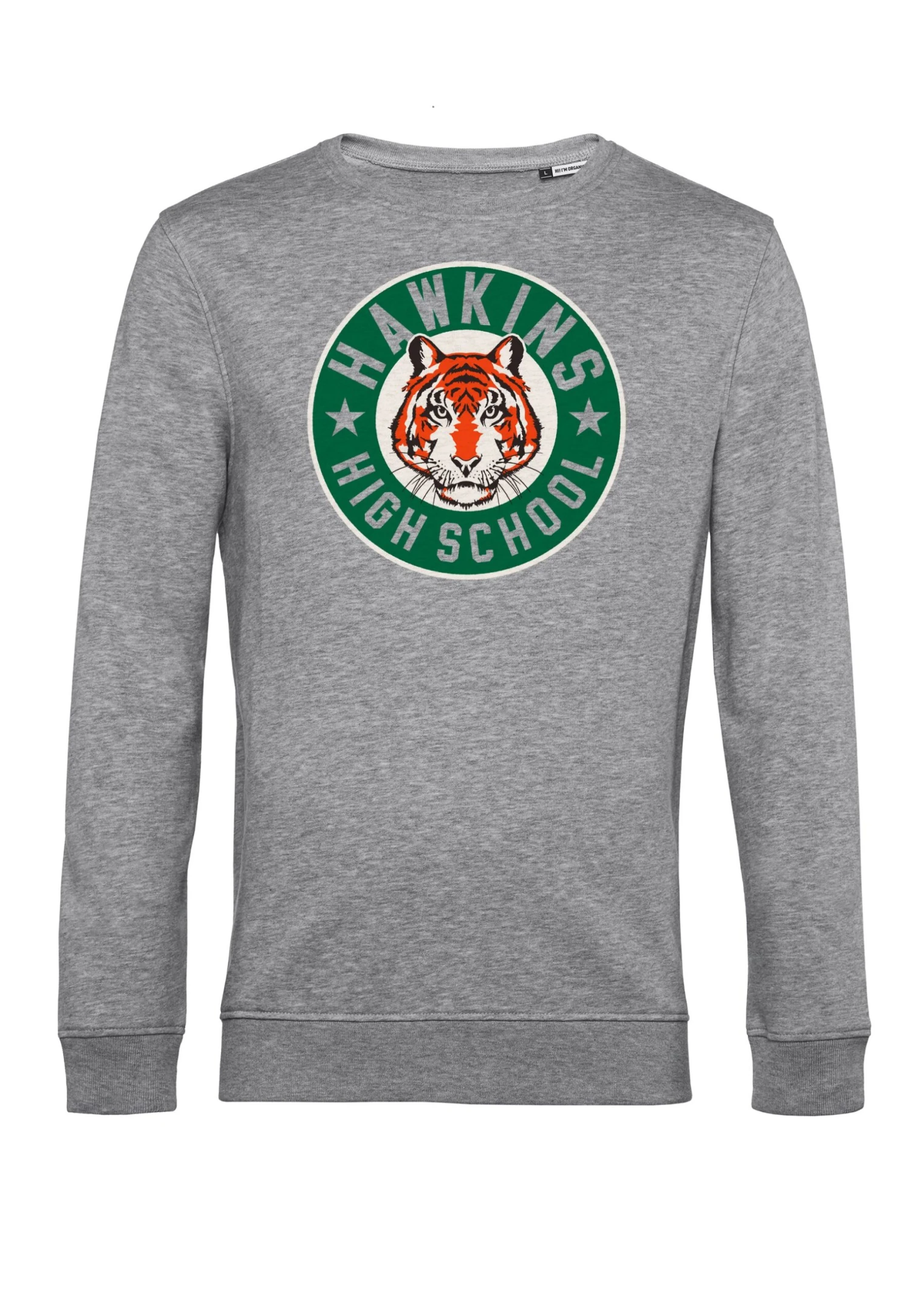 Henry Tiger Stranger Things Hawkins High Tiger Emblem - Sweater - Heather Grey - Afbeelding 4
