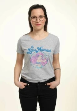 Henry Tiger The Little Mermaid Faded Ariel - T-Shirt Print - Heather Grey