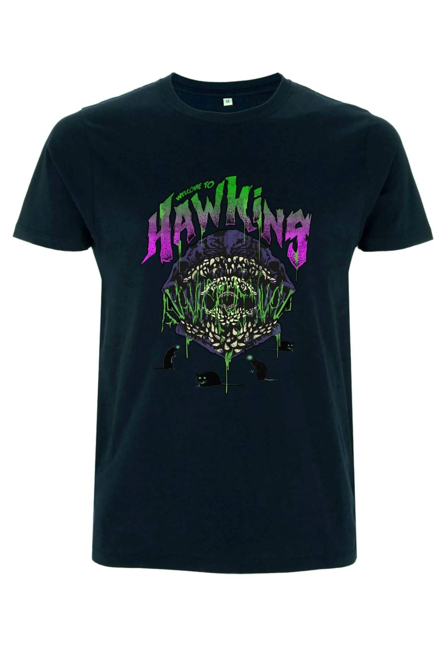 Henry Tiger Stranger Things Welcome To Hawkins Unisex - T-Shirt Print - Navy Blue - Afbeelding 5