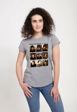 Henry Tiger Stranger Things Hawkins High - T-Shirt Print - Melange Grey