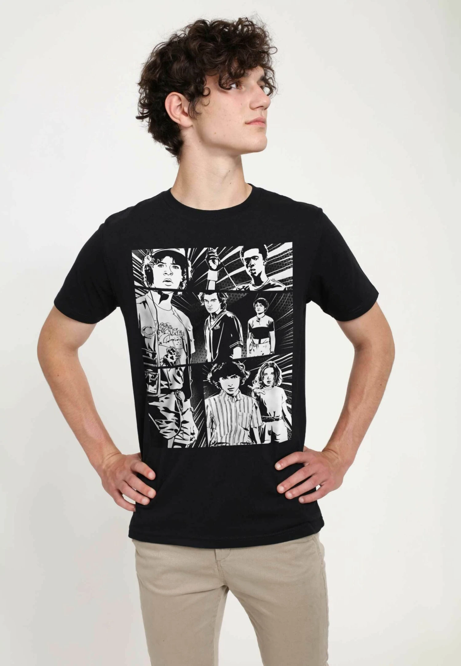 Henry Tiger Stranger Things Strange Stares Unisex - T-Shirt Print - Black - Afbeelding 2