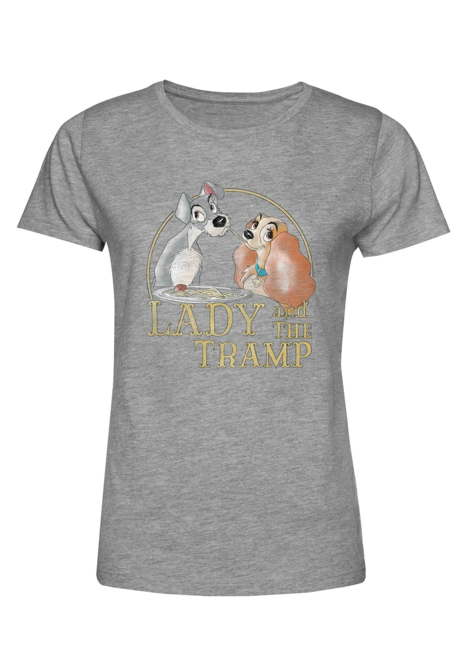 Henry Tiger Lady & The Tramp Lady Tramp Spaghetti - T-Shirt Print - Heather Grey - Afbeelding 5