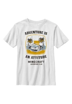 Henry Tiger Minecraft Steve Beach Adventure - T-Shirt Print - White
