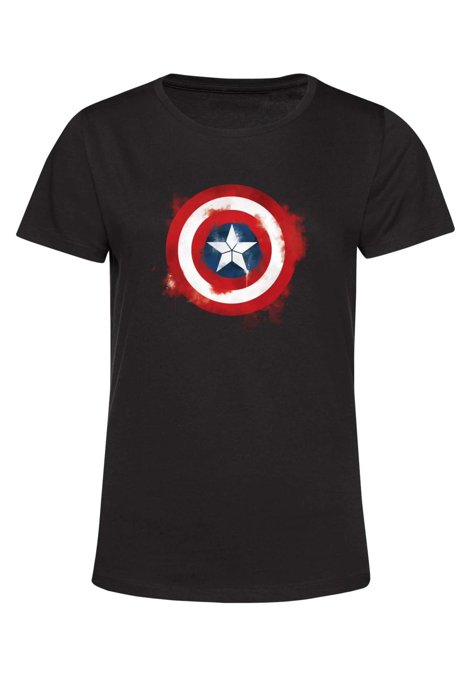 Henry Tiger Avengers: Endgame Captain America Spray Logo - T-Shirt Print - Black - Afbeelding 5