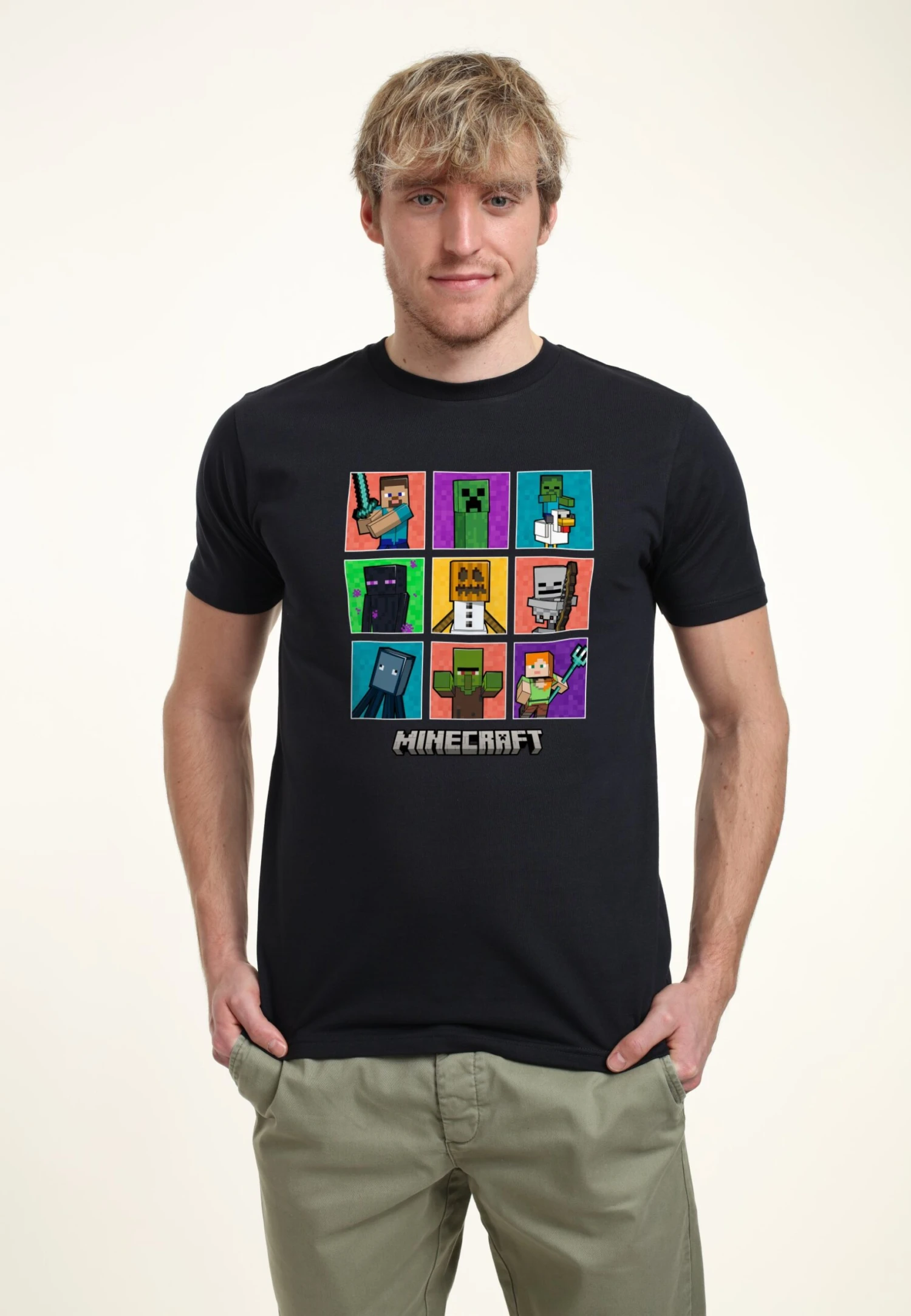 Henry Tiger Minecraft 9 Character Boxup - T-Shirt Print - Navy Blue - Afbeelding 3