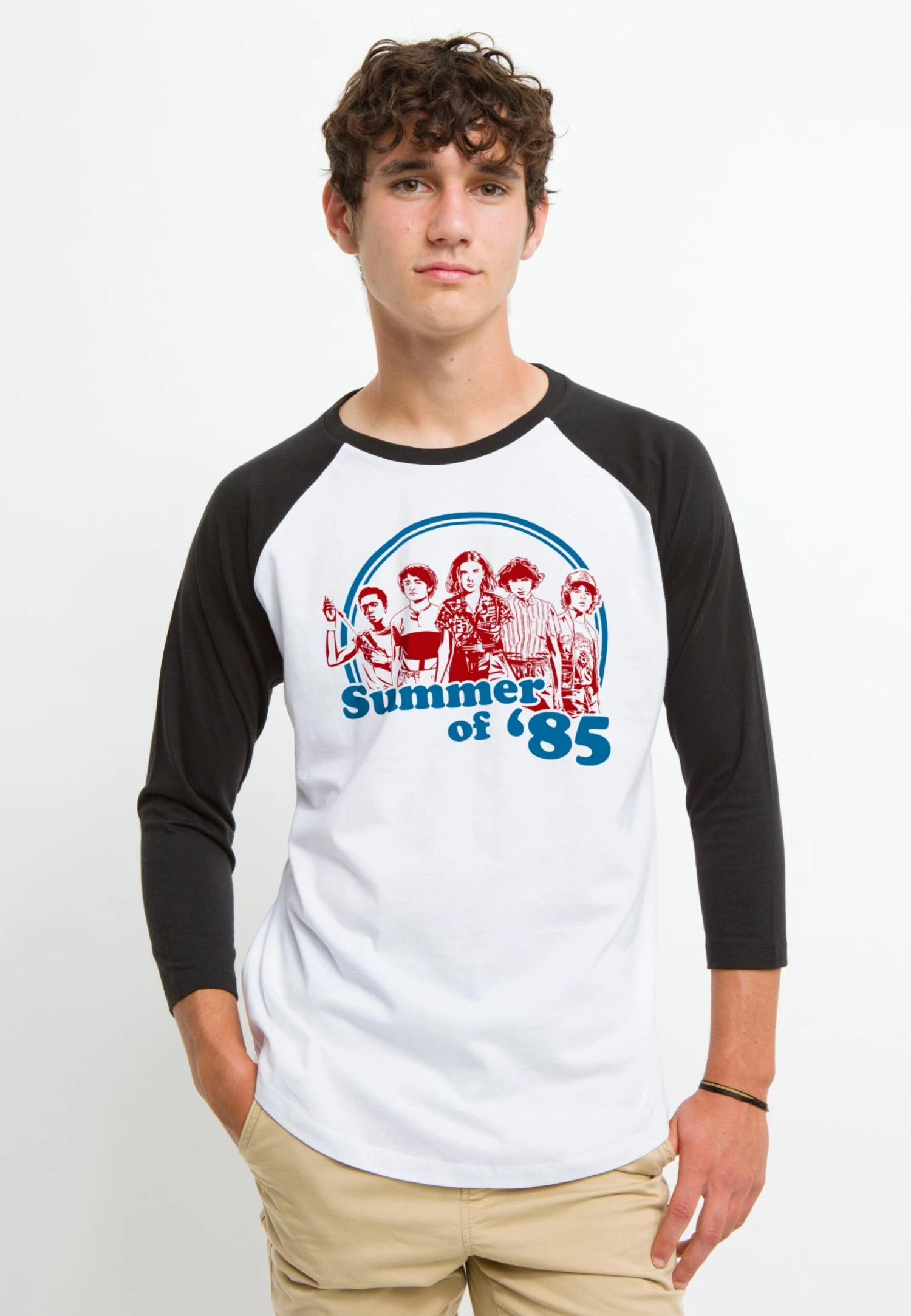 Henry Tiger Stranger Things Summer Of 85 - Longsleeve - White Black