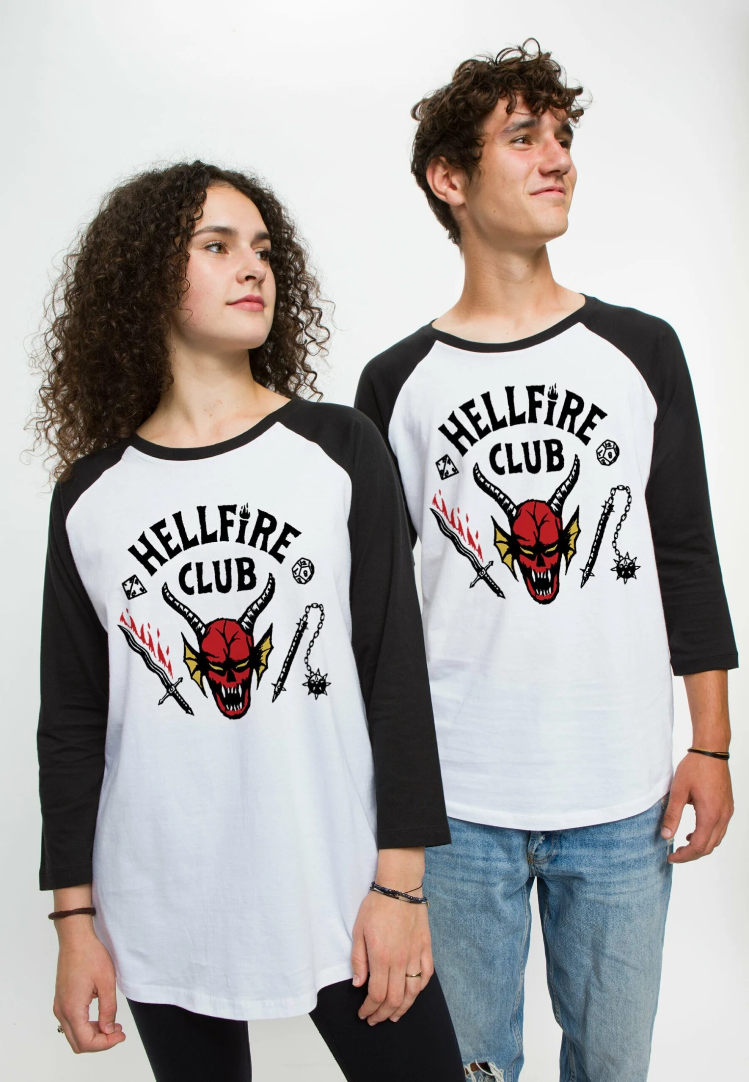 Henry Tiger Stranger Things Hellfire Club Unisex - Longsleeve - White Black - Afbeelding 5