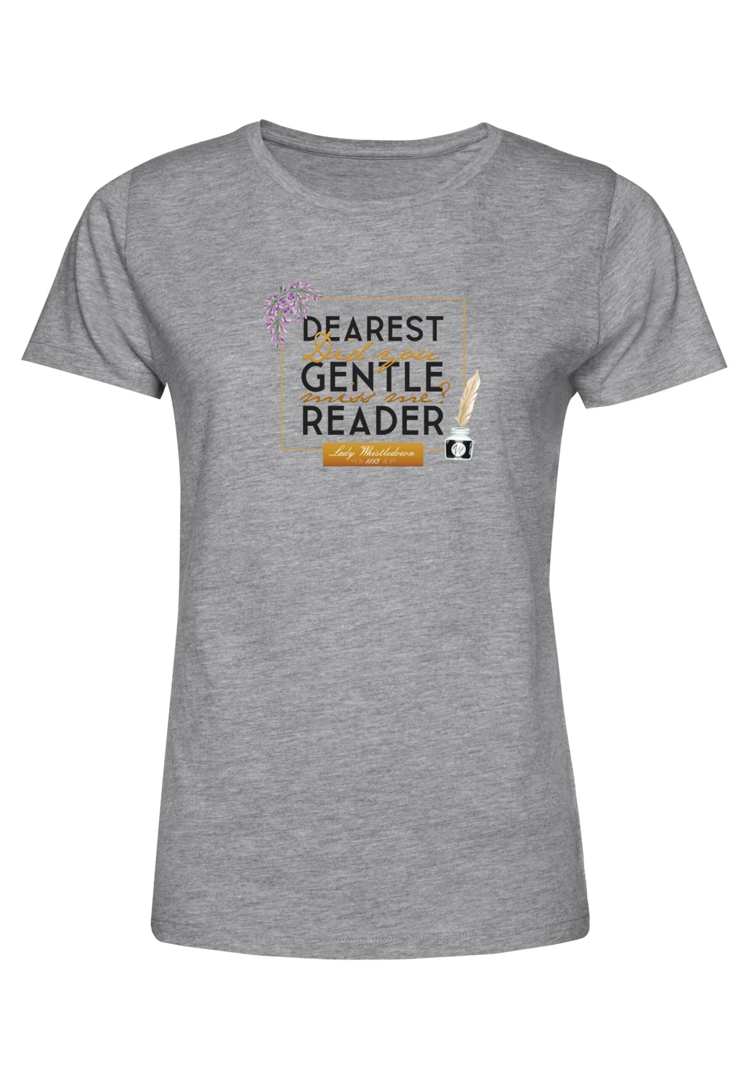 Henry Tiger Bridgerton Dearest Gentle Reader - T-Shirt Print - Heather Grey - Afbeelding 5