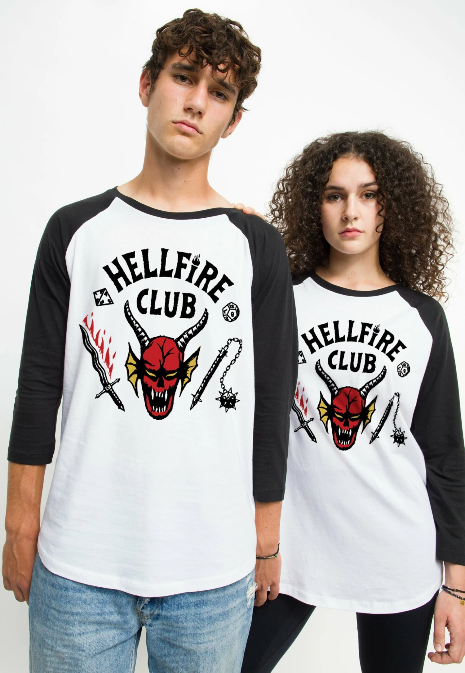 Henry Tiger Stranger Things Hellfire Club Unisex - Longsleeve - White Black - Afbeelding 4