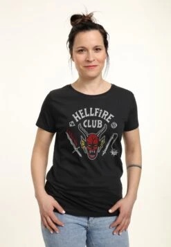 Henry Tiger Stranger Things Hellfire Club - T-Shirt Print - Black