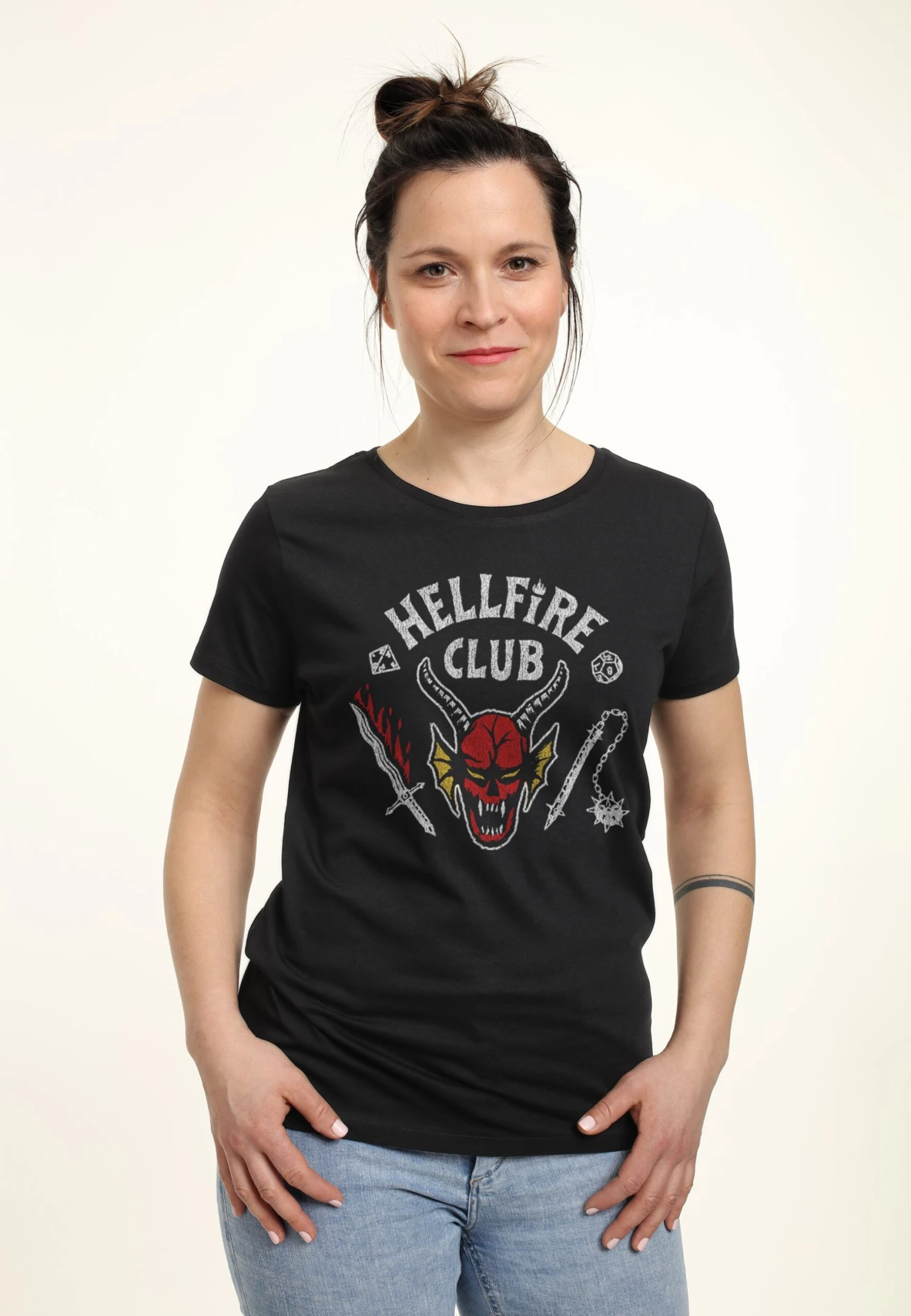 Henry Tiger Stranger Things Hellfire Club - T-Shirt Print - Black
