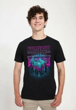 Henry Tiger Stranger Things Neonn Group Unisex - T-Shirt Print - Black