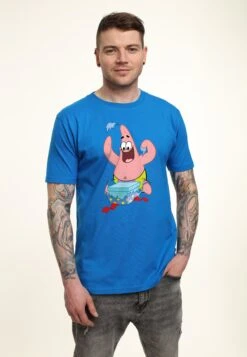 Henry Tiger Spongebob Squarepants Wrapper Patrick - T-Shirt Print - Bright Blue