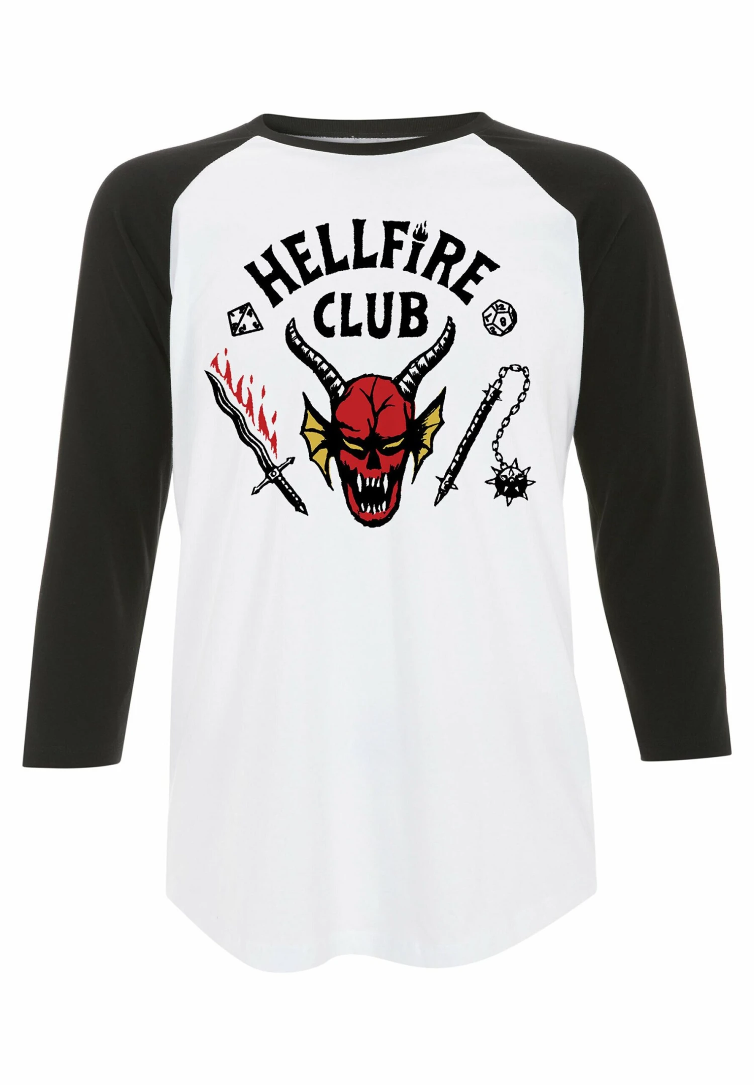 Henry Tiger Stranger Things Hellfire Club Unisex - Longsleeve - White Black - Afbeelding 6