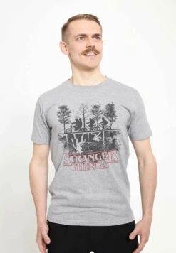 Henry Tiger Stranger Things Upside Down Unisex - T-Shirt Print - Melange Grey