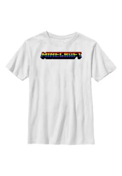 Henry Tiger Minecraft Mc Rainbow Logo - T-Shirt Print - White