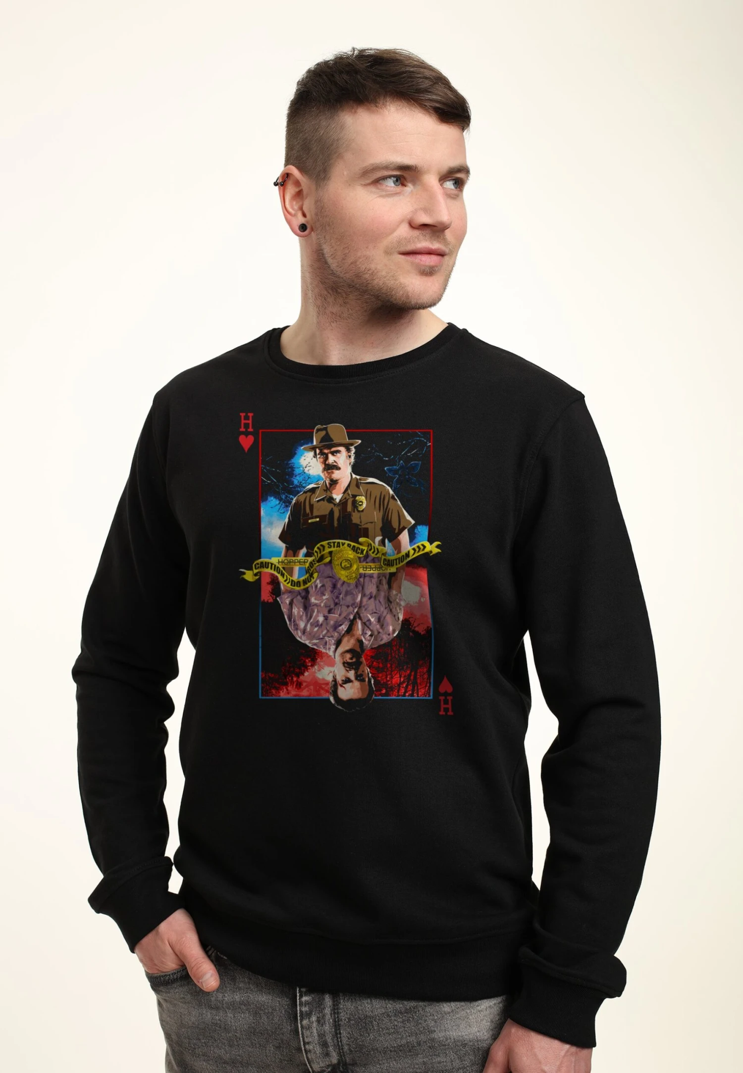 Henry Tiger Stranger Things Hopper Card - Sweater - Black