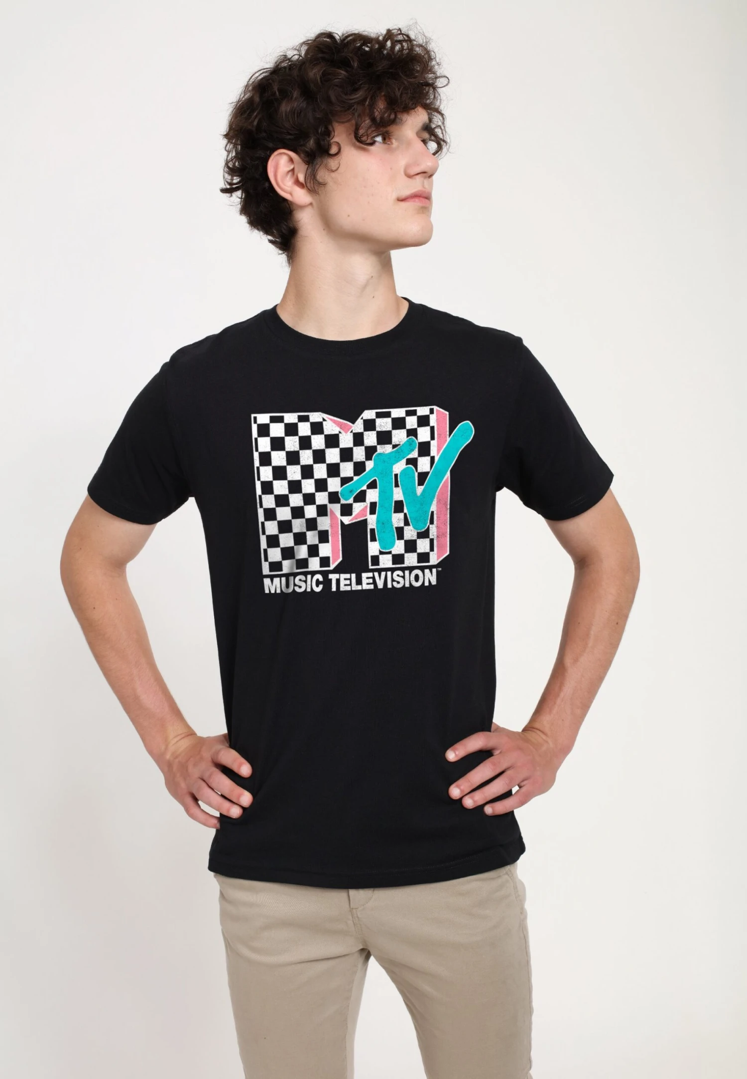 Henry Tiger Mtv Checkered Mtv Inverse - T-Shirt Print - Black - Afbeelding 4