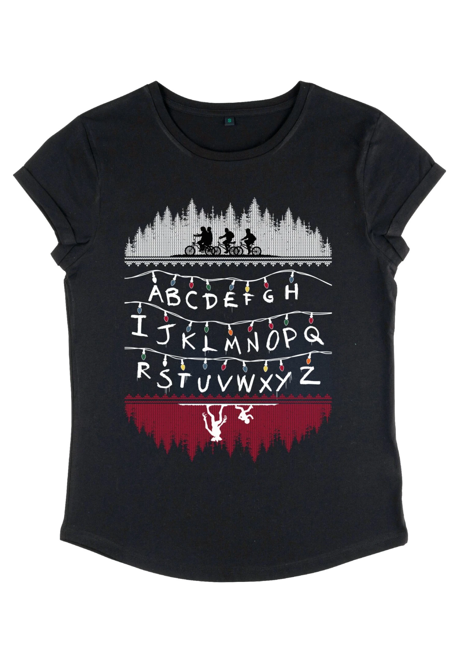 Henry Tiger Stranger Things Alphabet Lights - T-Shirt Print - Black - Afbeelding 4