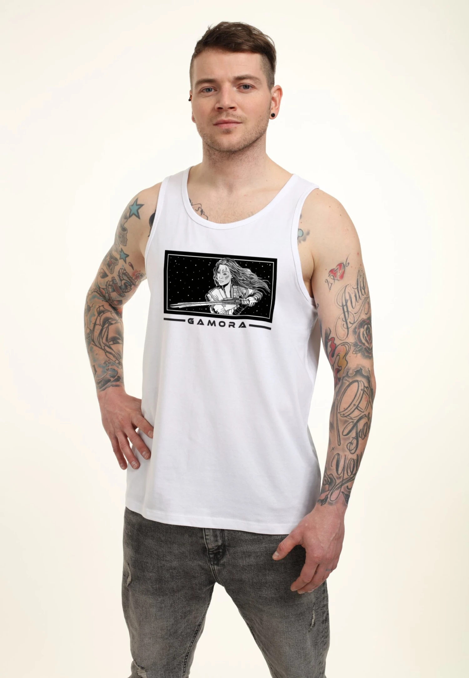 Henry Tiger Guardians Of The Galaxy Vol. 3 Gamora BadgeTank - Top - White - Afbeelding 3