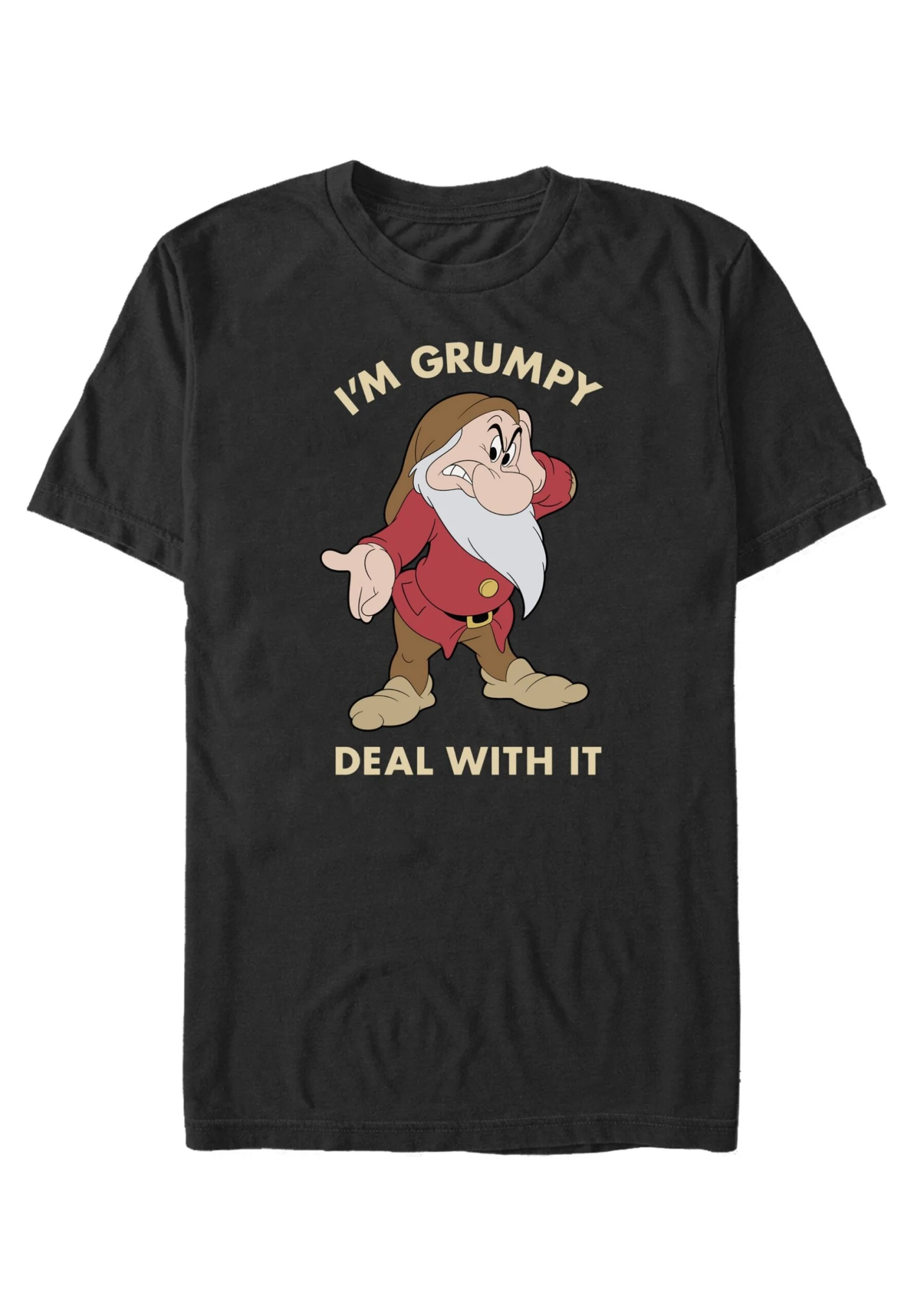 Henry Tiger Snow White Grumpy Deal - T-Shirt Print - Black
