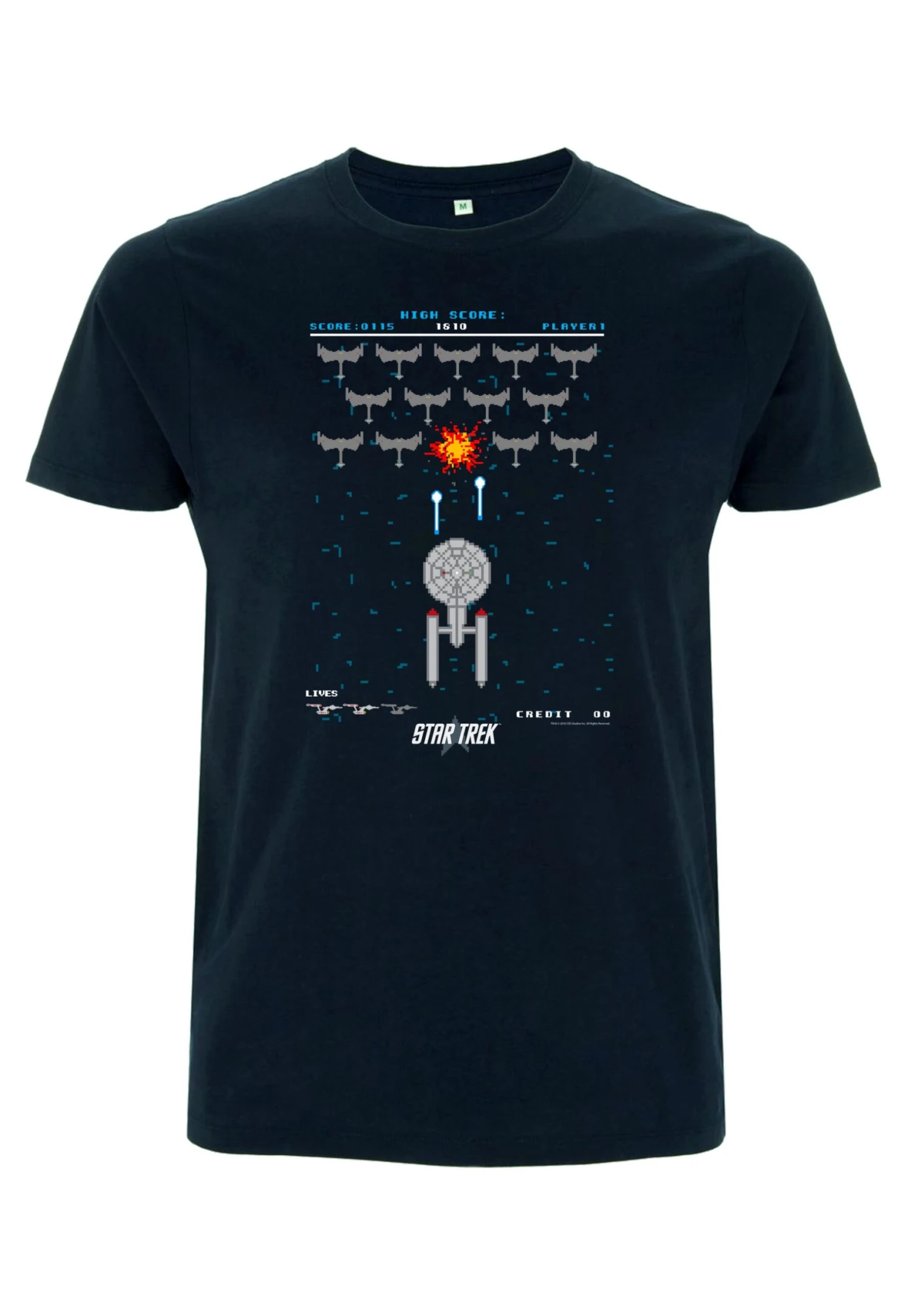 Henry Tiger Star Trek Pixel Fighter - T-Shirt Print - Navy Blue - Afbeelding 5