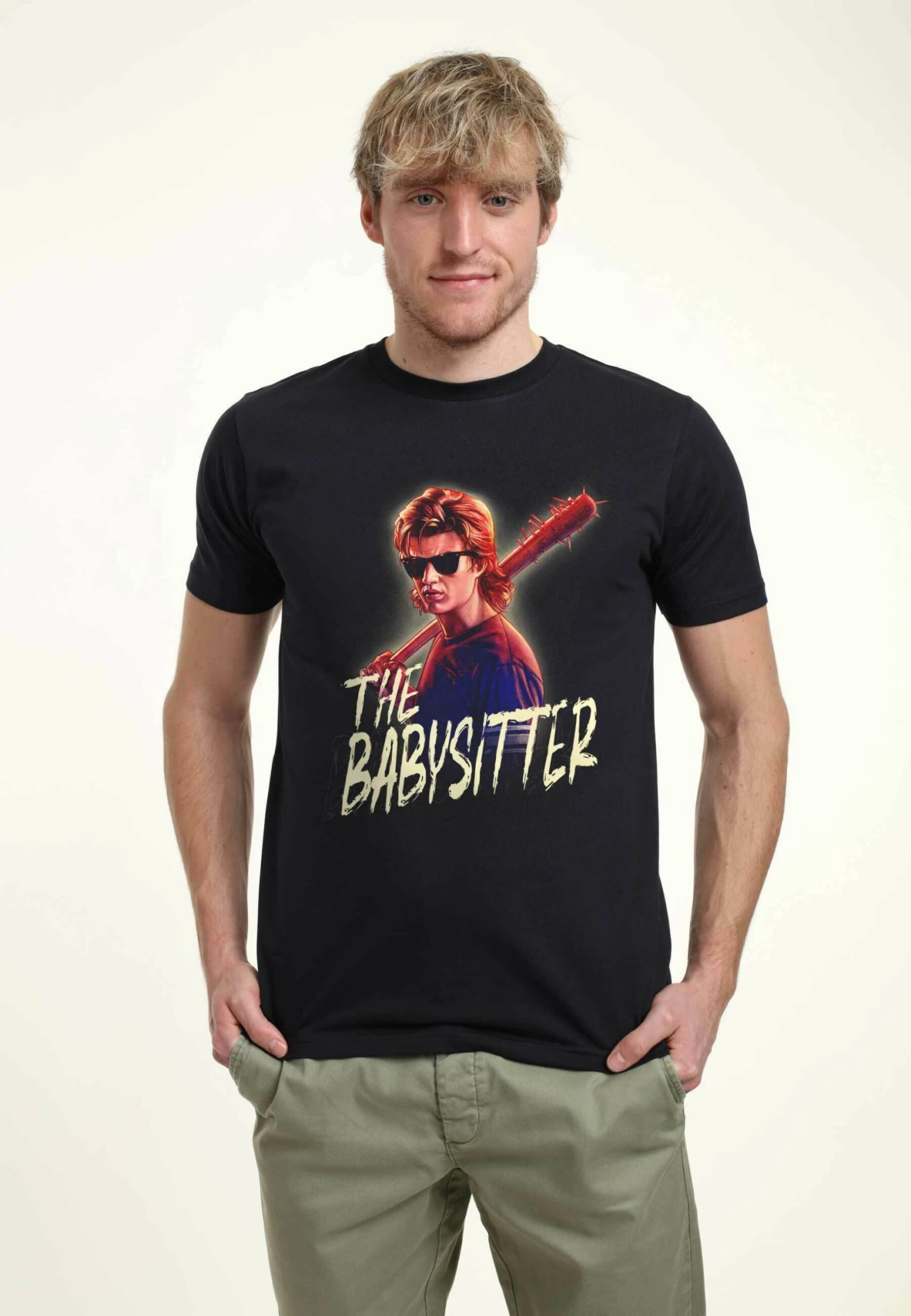 Henry Tiger Stranger Things Steve The Babysitter Unisex - T-Shirt Print - Navy Blue