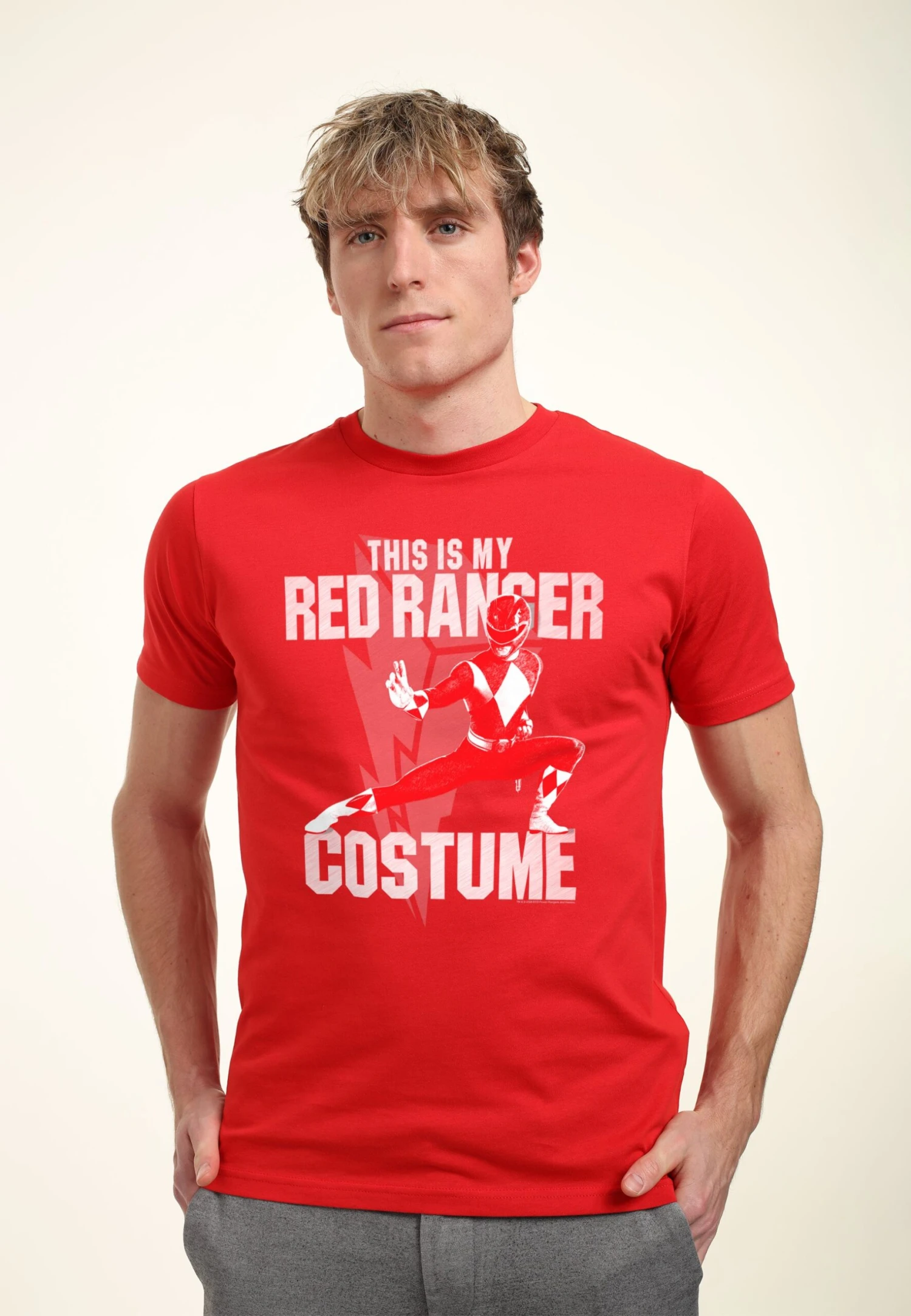 Henry Tiger Power Rangers Red Ranger Costume - T-Shirt Print - Red - Afbeelding 4