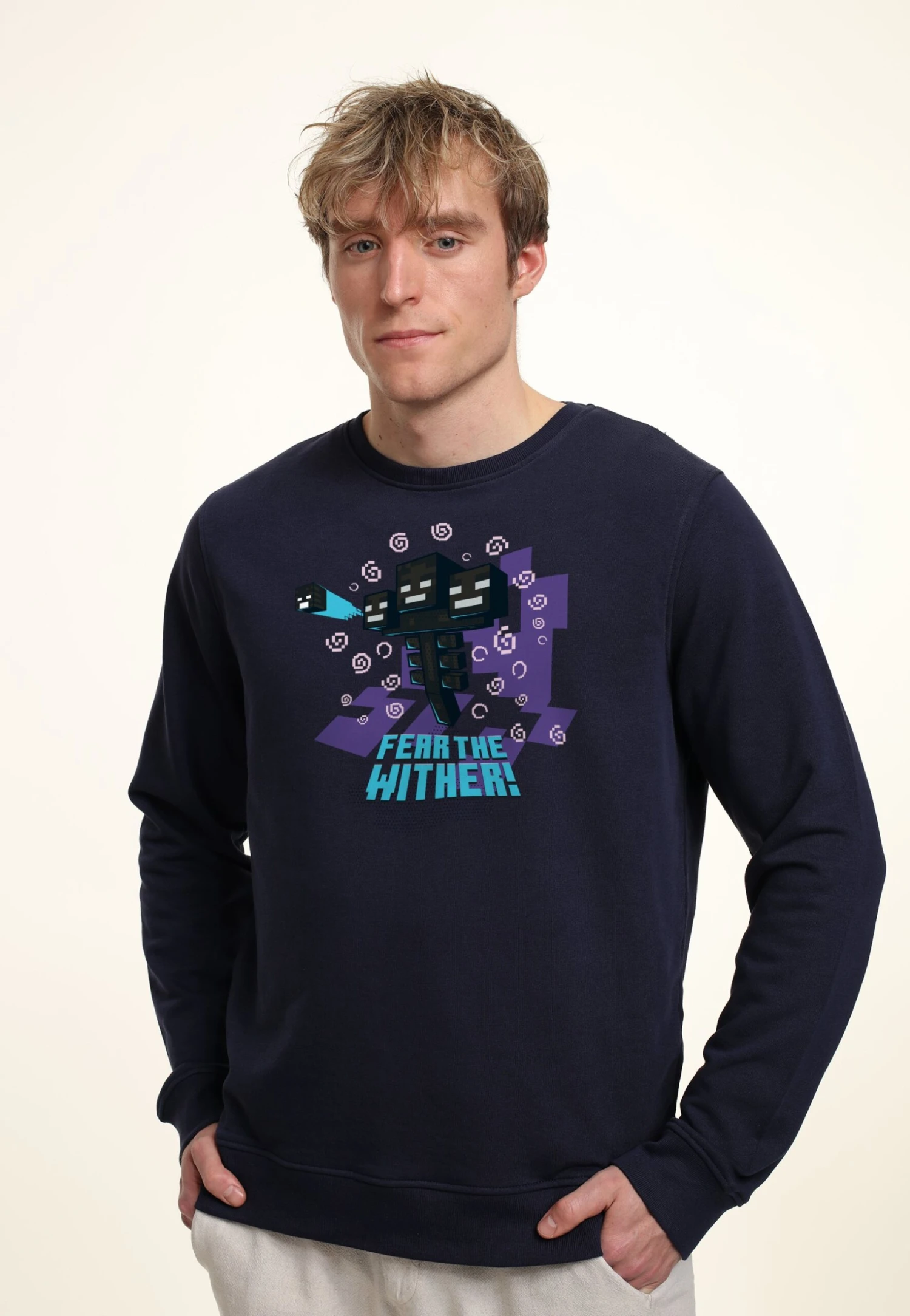 Henry Tiger Minecraft Fear The Wither - Sweater - Navy Blue - Afbeelding 3