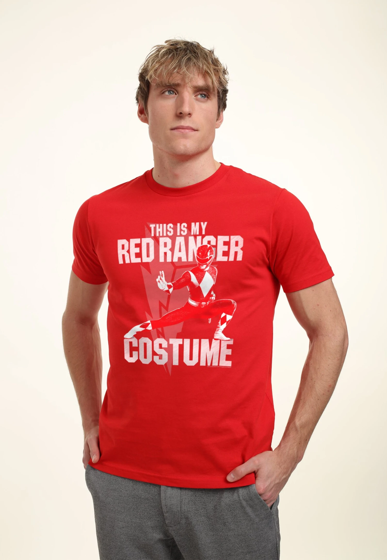 Henry Tiger Power Rangers Red Ranger Costume - T-Shirt Print - Red