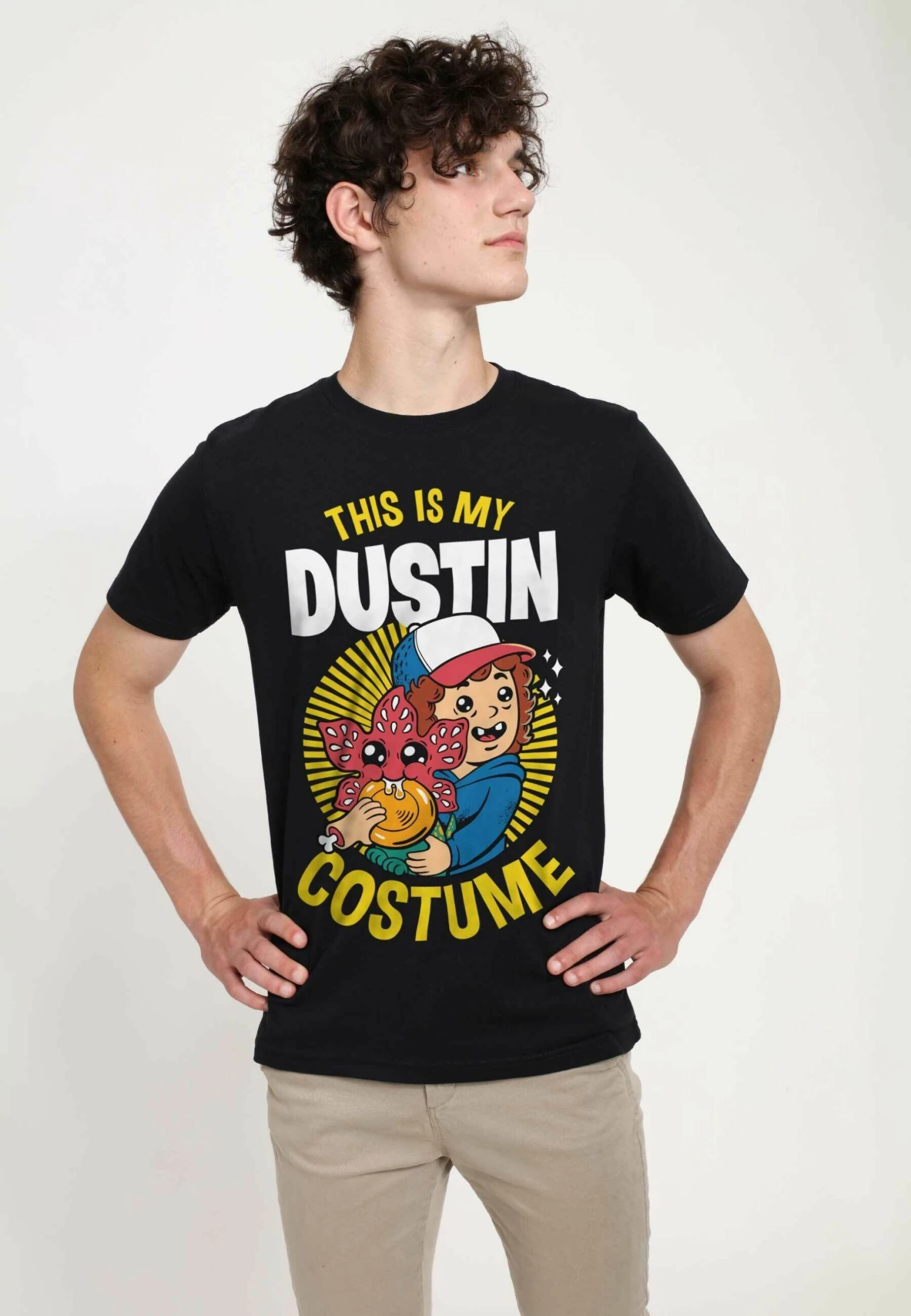 Henry Tiger Stranger Things Dustin Costume Unisex - T-Shirt Print - Black - Afbeelding 3