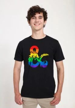 Henry Tiger Dungeons & Dragons Pride Flag Logo - T-Shirt Print - Black