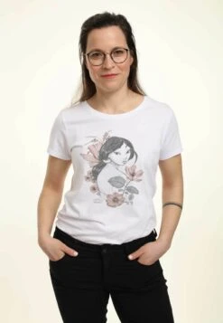 Henry Tiger Mulan Magnolia - T-Shirt Print - White